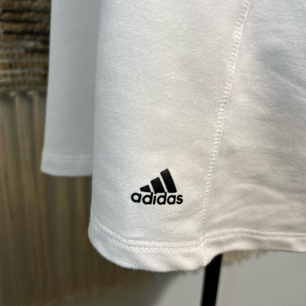 Adidas White Quarter-Zip Pullover with Black Stripes - Picture 5 of 10